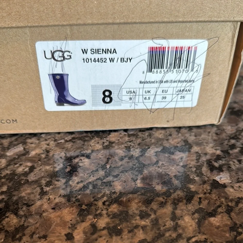 UGG Glossy Blue Waterproof Boots EUC 8-8.5